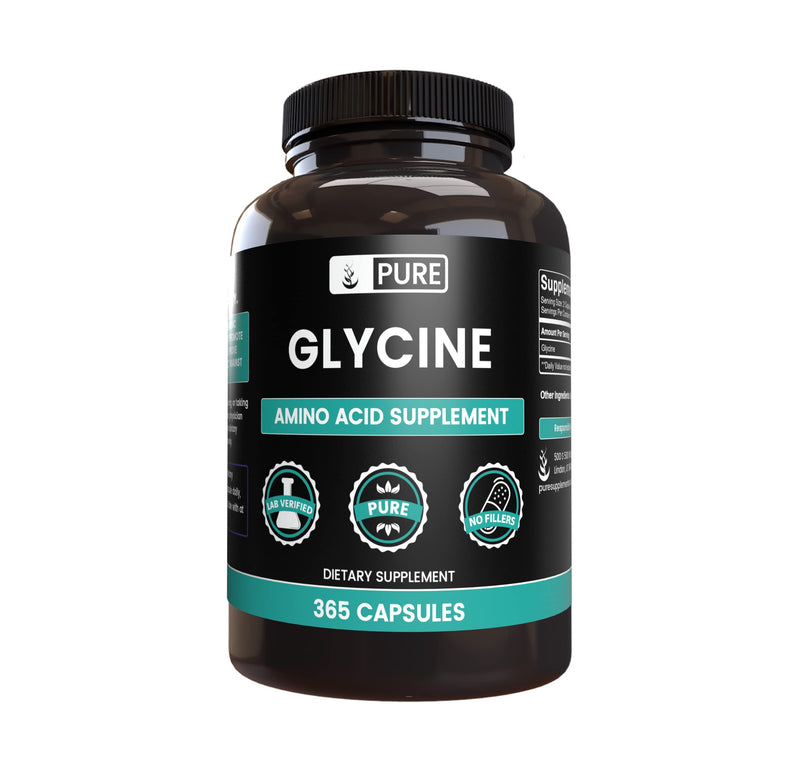 PURE ORIGINAL INGREDIENTS, Glycine, 365 Capsules | For everyday use, easy-to-swallow capsules, and daily nutrition support