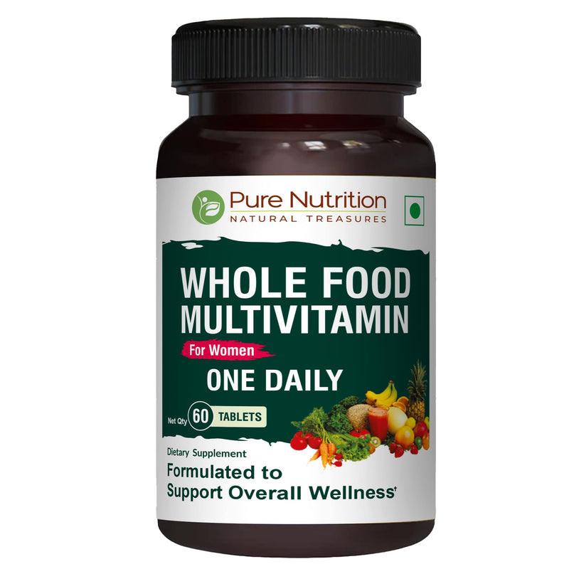 Pure Nutrition Whole Food Multivitamin for Women | 60 Tabs | One-A-Day | 100% RDA | 24 Natural Vitamins and Minerals | All Natural Plant Based Women's Multivitamin | 2 Months Supply 60 Count (Pack of 1)