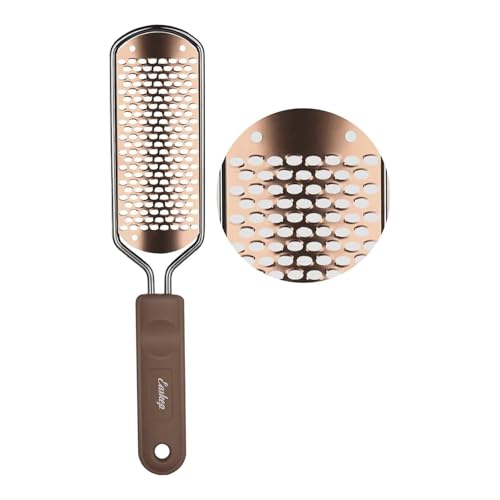 Foot File Foot Scrubber Pedicure - Callus Remover for Feet Easkep Professional Grater Rasp Foot Scraper Corns Callous Removers Cracked Dead Skin Remover for Dry and Wet Feet (Golden) Golden