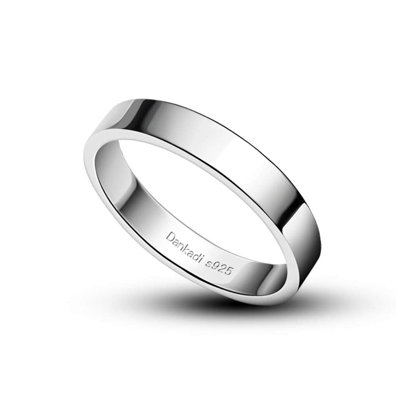 Dankadi Simple Fashion S925 Sterling Silver Ring Smooth Plain Dome Comfort Solid Silver Wedding Ring For Men & Women 3.5 mm Ring 3-13# classic style 13 - BeesActive Australia