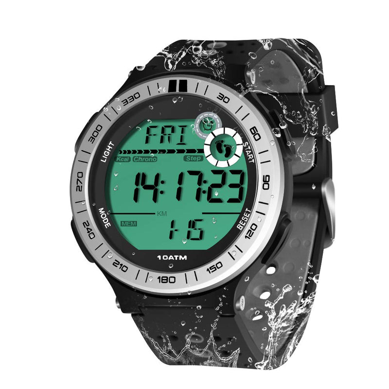 100m Underwater Watch Pedometer for Men Boys Waterproof Swimming Watch with Lap Stopwatch and Alarm Clock Function, 12/24 Hour Format Selectable - BeesActive Australia