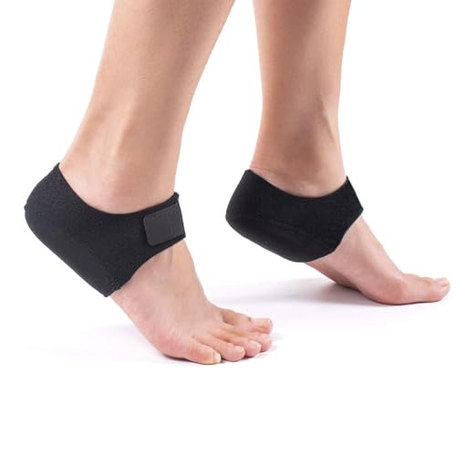 Plantar Fasciitis Heel Cups for Heel Pain 【Updated Version】 Protectors Sleeves Pads, Support for Spur, Women and Men (Black, M 8.5-12 / W 10-13) Black