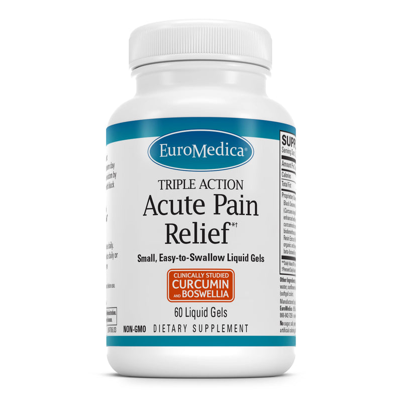 Euromedica Triple Action - 60 Softgels - with Clinically Studied Curcumin & Boswellia - Non-GMO - 30 Servings
