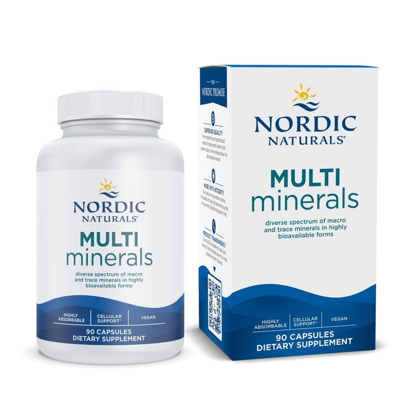 Nordic Naturals Multi Minerals, Unflavored - 90 Capsules - 11 Essential Minerals - Optimal Health & Wellness - Certified Vegan - Non-GMO - 30 Servings - BeesActive Australia