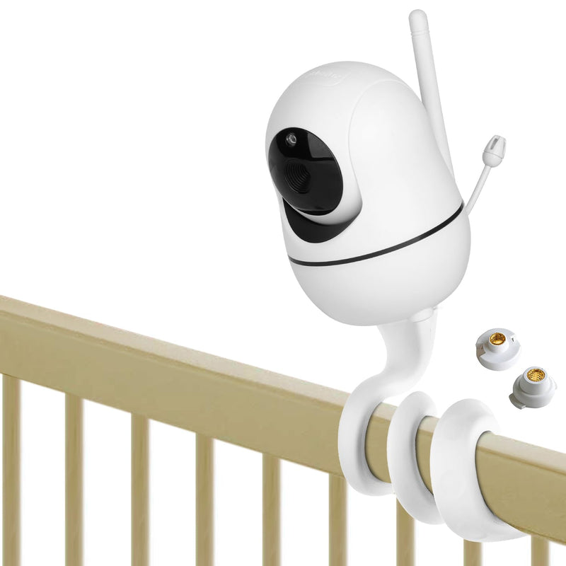 iTODOS Baby Monitor Mount Compatible with HelloBaby HB65/HB66/HB248,ANMEATE SM935E Baby Monitor Camera, Versatile Twist Mount without Tools or Wall Damage -White White - BeesActive Australia