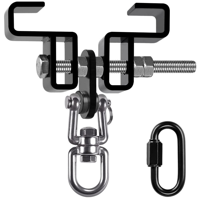 SELEWARE Heavy Duty Punching Bag Hanger and Beam Clamp for Boxing, Muay Thai, MMA B. Beam Clamp with Swivel & Carabiner (1 Pack)
