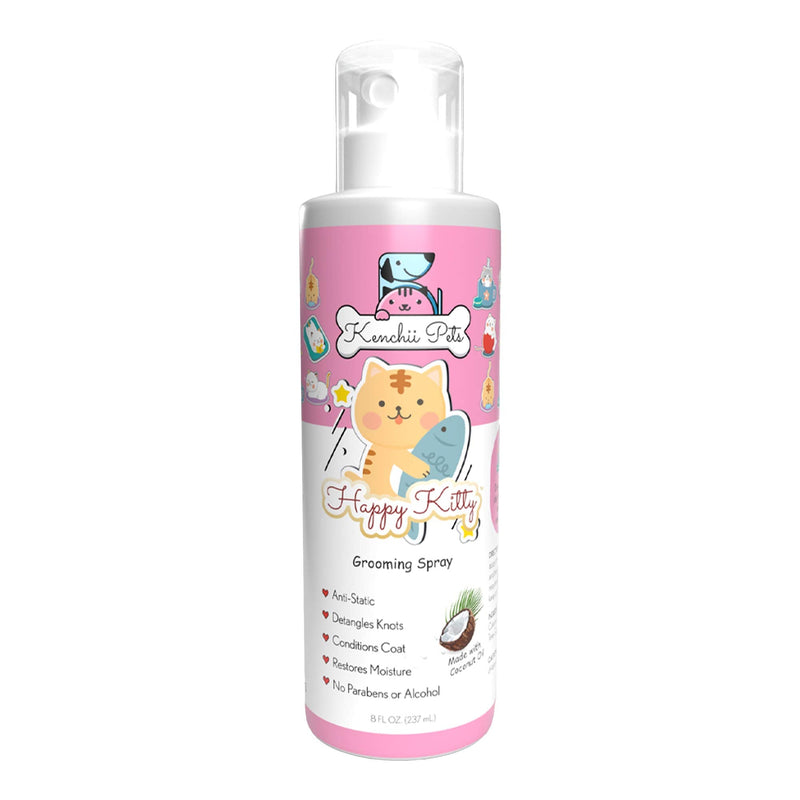 Professional Pet Grooming Spray for Kittens and Cats | All-Natural Scented Moisturizing Cat Detangler Spray | Kitten Conditioner Coat Shine Spray | Cat Grooming Supplies Happy Kitten - BeesActive Australia