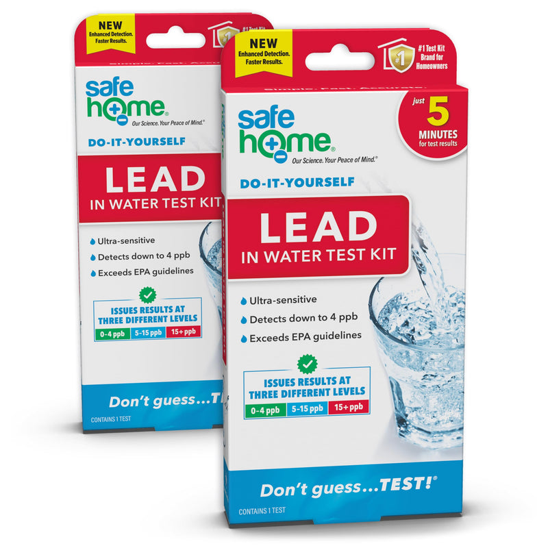 Safe Home® DIY Lead in Drinking Water Test Kit – Advanced Detection to 4 PPB – 5-Minute Test – 3 Levels of Test Results – EPA Lab Certified – Made in The USA – (2 Pack) 2-Pack