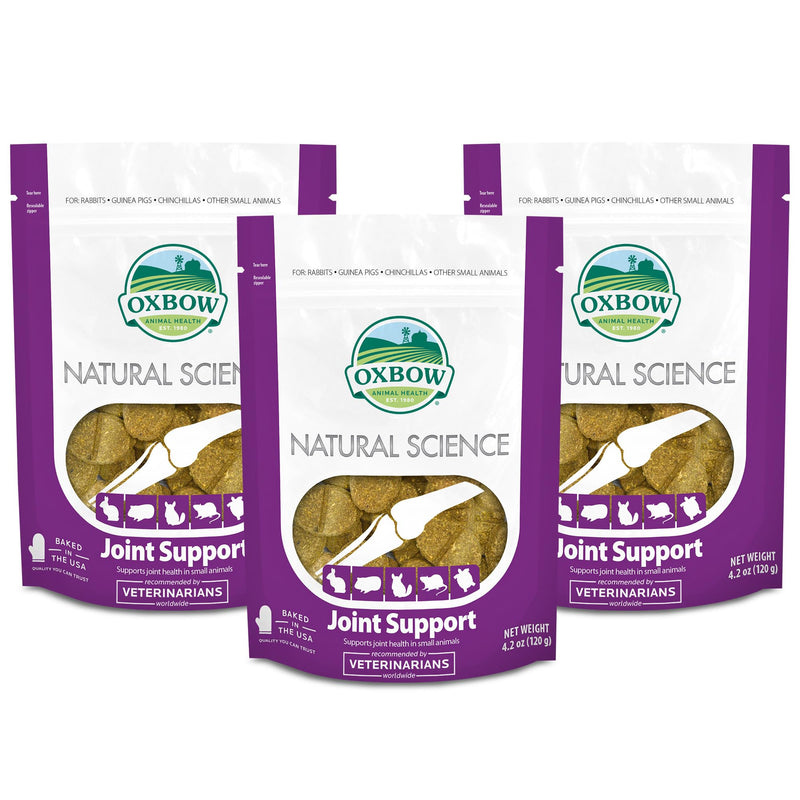 Oxbow Natural Science Joint Support Wafers for Small Animals, Glucosamine Supplement for Rabbits, Guinea Pigs & Chinchillas, Mobility Support, Timothy Hay Treats, Made in USA, 4.2 oz, (3 Pack)