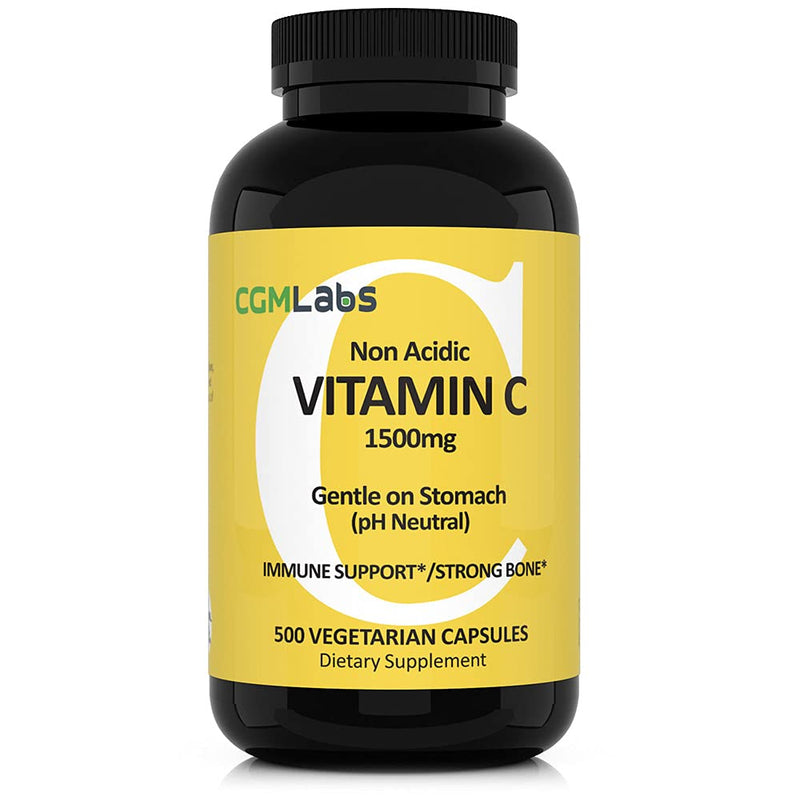 Non-Acidic Vitamin C 1500mg with Calcium - 500 Vegetable Capsules
