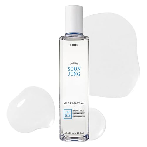 ETUDE SoonJung pH 5.5 Relief Korean Toner for Sensitive Skin, 6.76 fl oz 6.76 Fl Oz (Pack of 1)