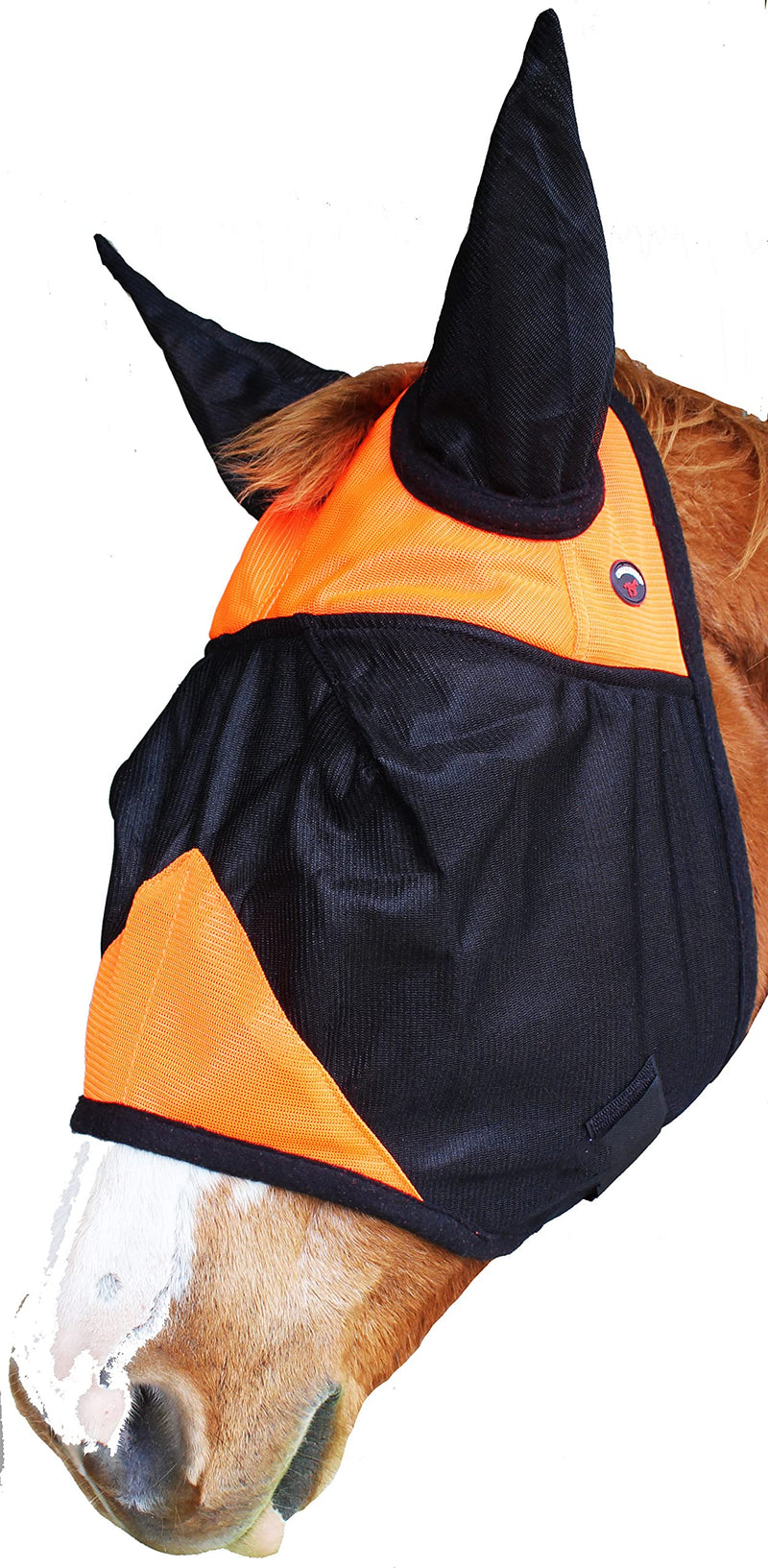 Equine Horse Flymask Summer Spring Airflow Mesh 73261OR Black Orange - BeesActive Australia