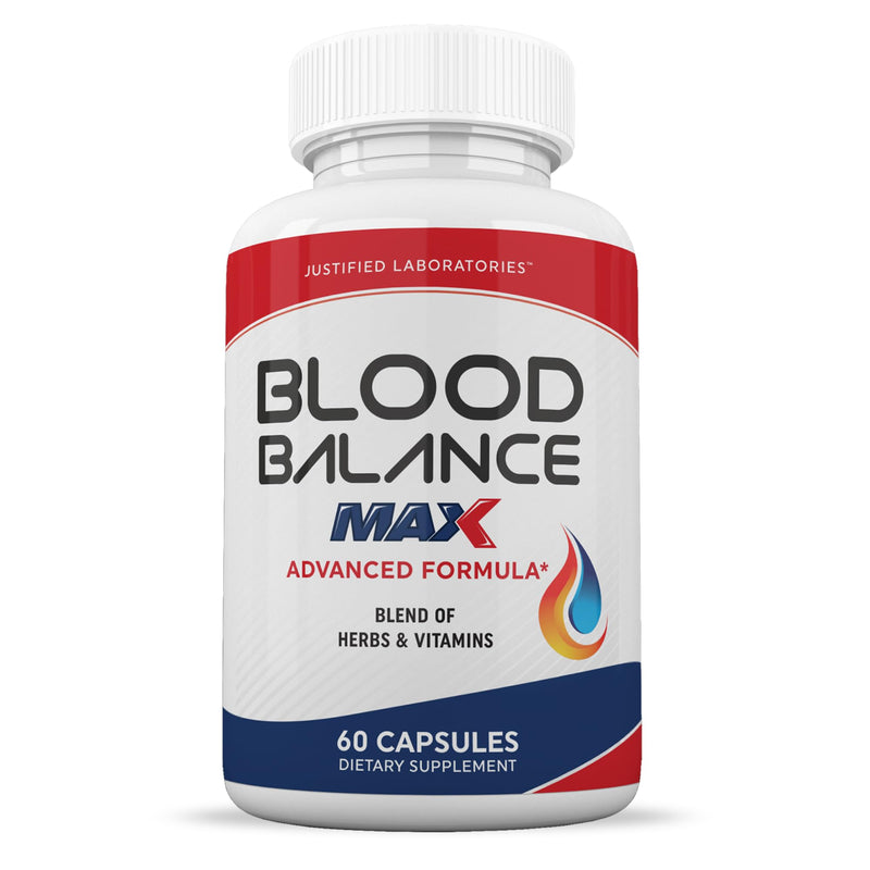 Justified Laboratories Blood Balance Max - 60 Capsules - Advanced Circulatory Support Formula with a Blend of Herbs & Vitamins - 30 Servings