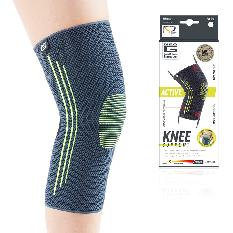 Neo-G Knee Compression Sleeve for Sports - Breathable, Lightweight, Elastic Knee Sleeve for running, Compression Knee Sleeve for knee pain, Meniscus Tear, Sprains, Strains, Injury Recovery - L Large: 15.0 - 16.9 IN - BeesActive Australia