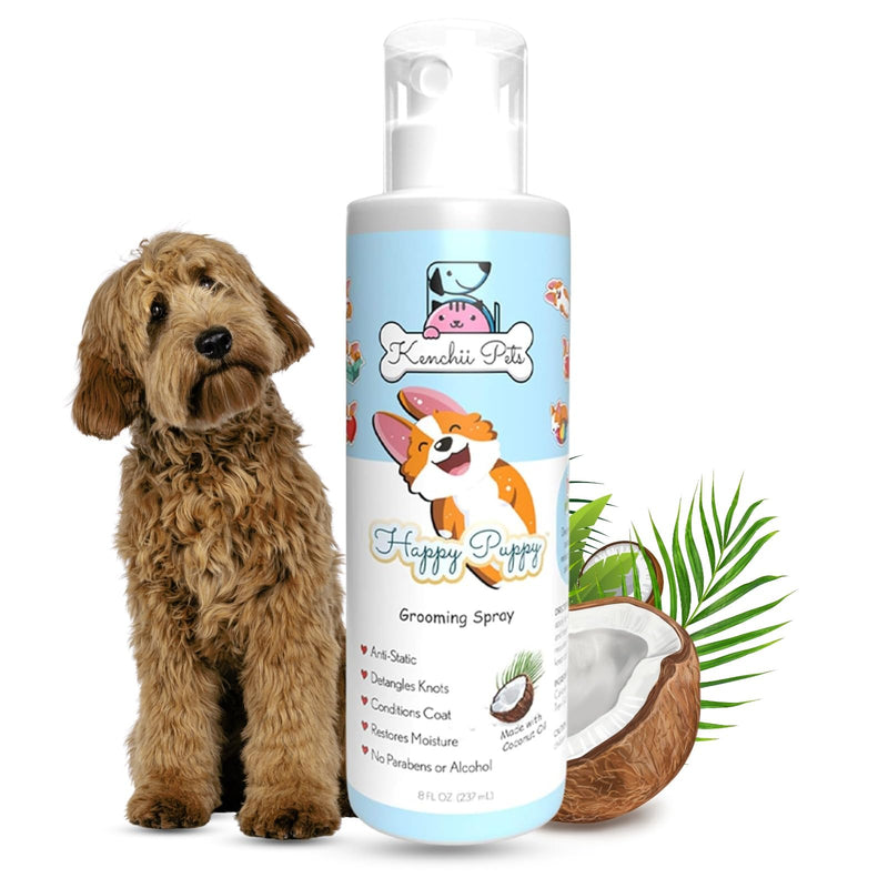 Professional Pet Grooming Spray for Puppies and Dogs | All-Natural Scented Moisturizing Dog Detangler Spray | Puppy Conditioner Coat Shine Spray | Dog Grooming Supplies Happy Puppy - PawsPlanet Australia