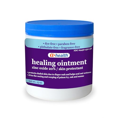 A+Health Healing Ointment Zinc Oxide 20%, Skin Protectant Barrier 15 Oz Jar 15 Ounce (Pack of 1)