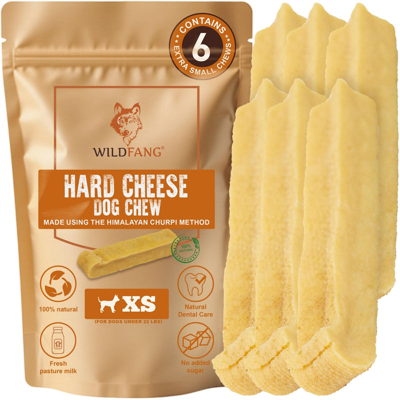Wildfang® Yak Chews, X-Small for Dogs Under 22 lbs – Dog Dental Chew Stick, Hardness Like Himalayan Yak Cheese, Churpi-Style Cheese Sticks, Dog Treats & Puppy Training Treats, Approx 1 oz, Pack of 3 XS (Dogs under 22 lbs)
