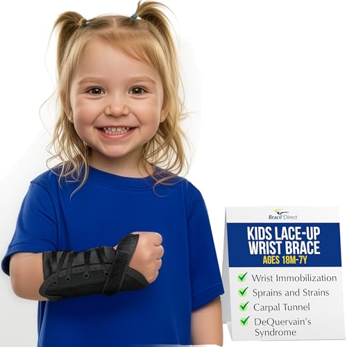 Brace Direct Kids Wrist Brace, Pediatric Lace-Up Splint for Carpal Tunnel Right