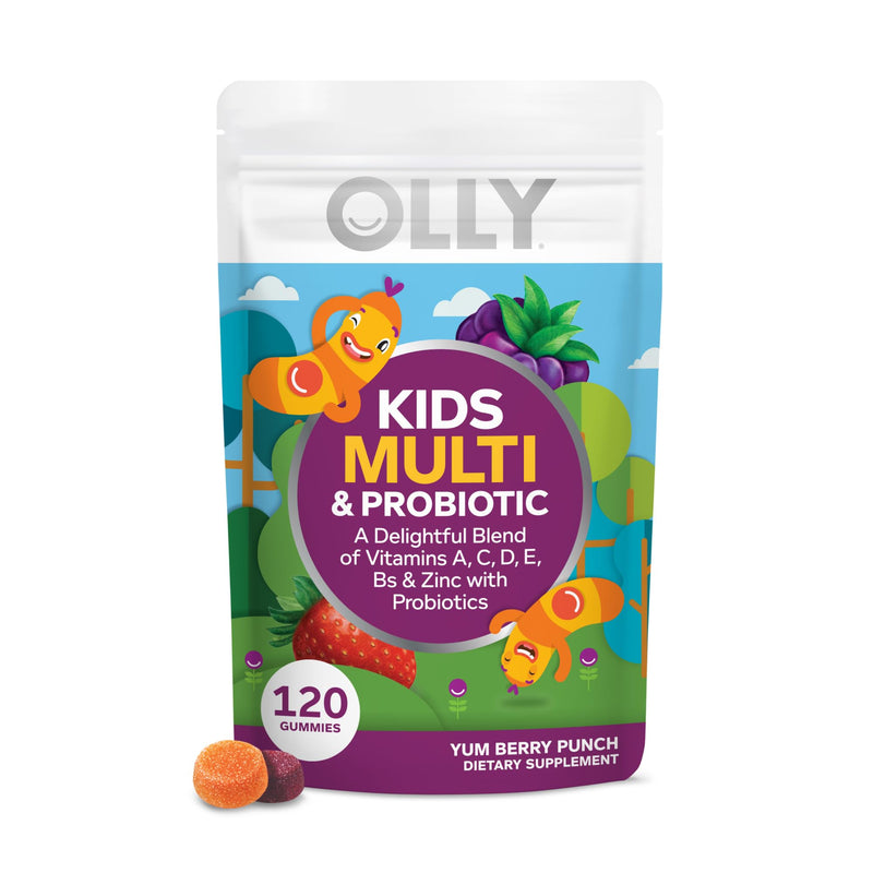 OLLY Kids Multi & Probiotic Gummy, Digestive Support - 120 Count Pouch 120 Count (Pack of 1)