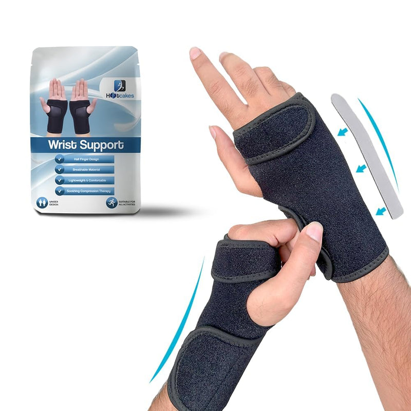 Hotcakes Wrist Brace for Carpal Tunnel (2PCS) - Breathable Hand Brace Provides Wrist Support for Joint Pain, Tendonitis Pain Relief and Arthritis with Adjustable Velcro Straps (Neoprene, Pair) Neoprene - BeesActive Australia