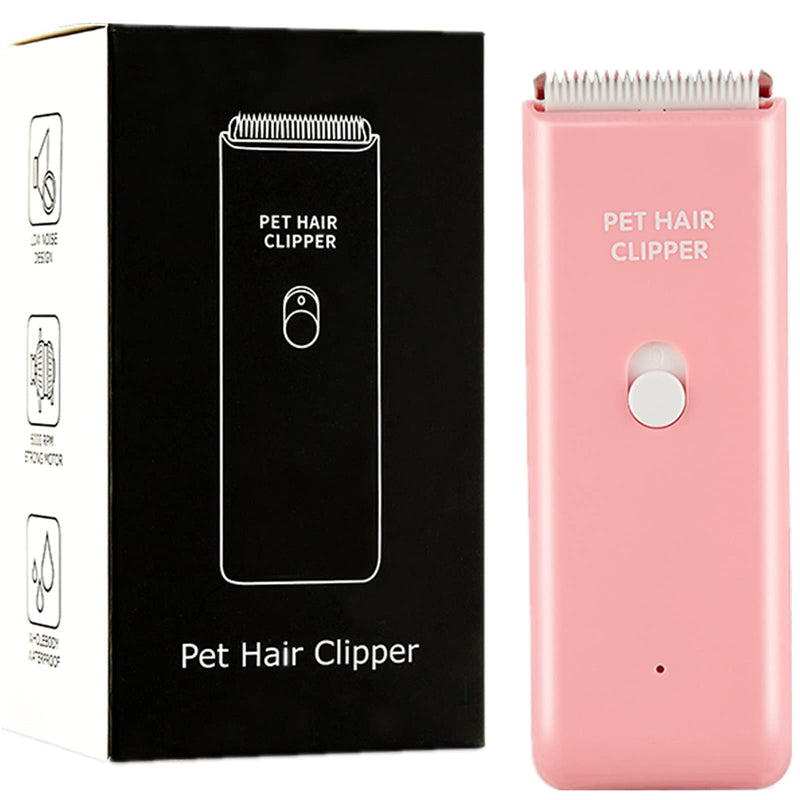 Dog Cat Home Hair Waterproof Clipper Portable Electric USB Rechargeable Pet Grooming Tools Low Noise Shaver Cordless Trimmer for Small and Large Pets Pink - BeesActive Australia