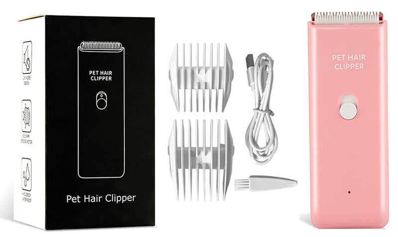 Dog Clippers,Quiet Washable USB Rechargeable Cordless Dog Grooming Kit,Electric Pets Hair Trimmers Shaver Shears for Dogs and Cats Pink - BeesActive Australia