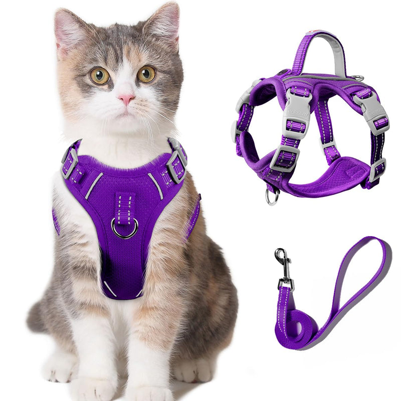 Cat Harness and Leash Set for Walking Escape Proof for Small Large cat Kitten Harness with ID tag Pocket (Purple,XXS) XX-Small Purple - BeesActive Australia
