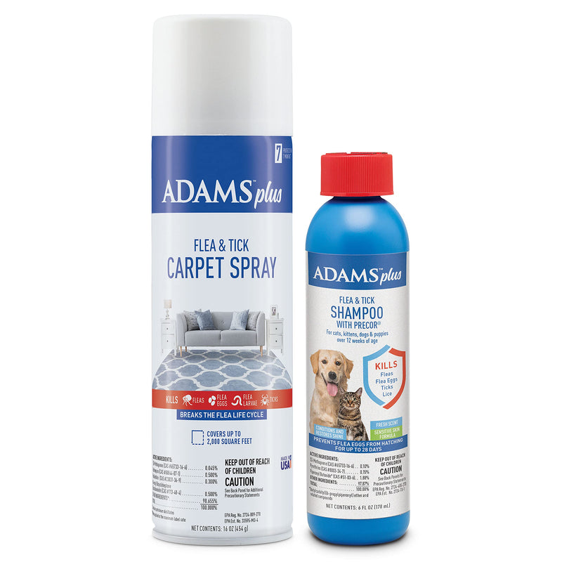 Adams Carpet Spray + Shampoo Bundle