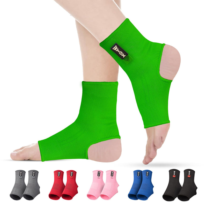 WYOX Ankle Compression Sleeve Support Brace for Men & Women, Running, Gym, Basketball, Cycling, Martial Arts, Kickboxing & Sports Stabilizer Compression Ankle Socks for Training & Recovery Green L / XL (Women 7.0 - 10.5/ Men 6.0 - 9.5) - BeesActive Australia