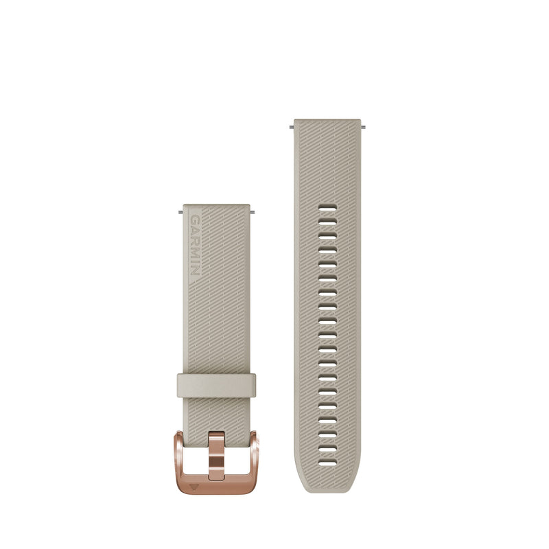 Garmin Quick Release Bands 20mm Light Sand Silicone with Rose Gold Hardware - BeesActive Australia