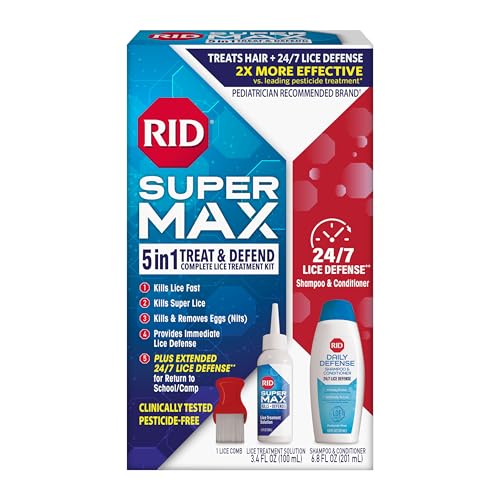 RID Super Max 5-in-1 Treat & Defend Lice Treatment Kit: Kills Super Lice