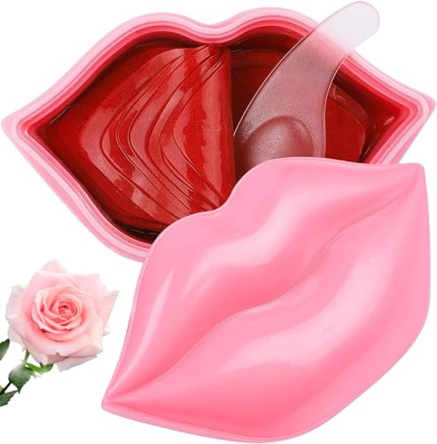 VEZE Lip Masks 20 Pcs, Mask for Dry Lip, Sheets, Collagen Skin Care, Crystal Pads Moisturizing, Anti-Wrinkle, Anti-Aging, Firms & Hydrates Lips, Sleep Pink Count (Pack of 1) Lip Masks--Pink