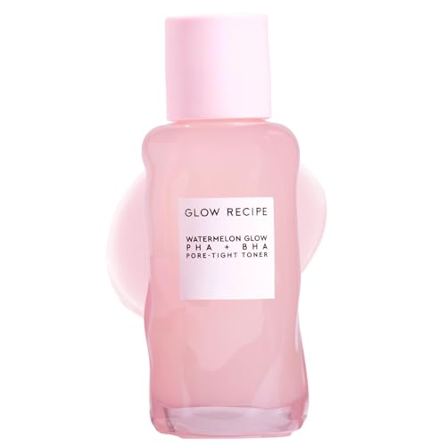 Glow Recipe PHA + BHA Face Toner, Korean Exfoliating Toner for Pores, Gentle Chemical Exfoliant + Hydrating Toner, Watermelon, Cactus Water + Glycerin (40ml) 1.35 Fl Oz (Pack of 1) Travel Size