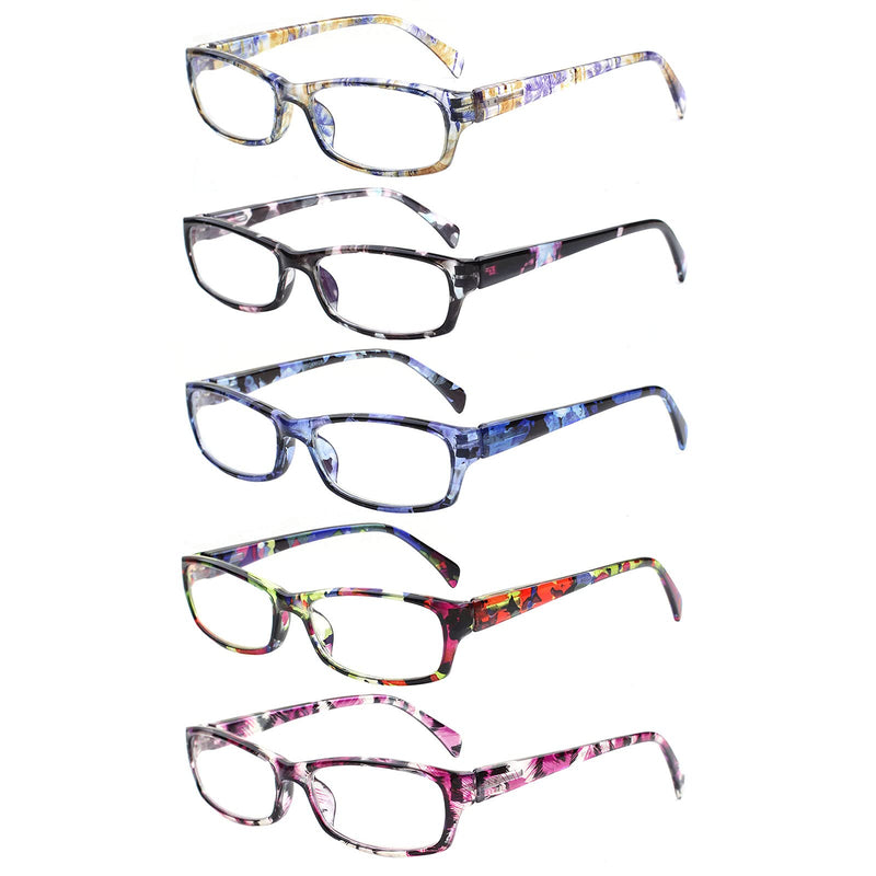 VIDEBLA 5 Pack Computer Reading Glasses Men and Women Anti Eyestrain Blue Light Blocking Glasses for Reading (5 Mix-2, 2.50) 5 Mix-2 2.5 x - BeesActive Australia