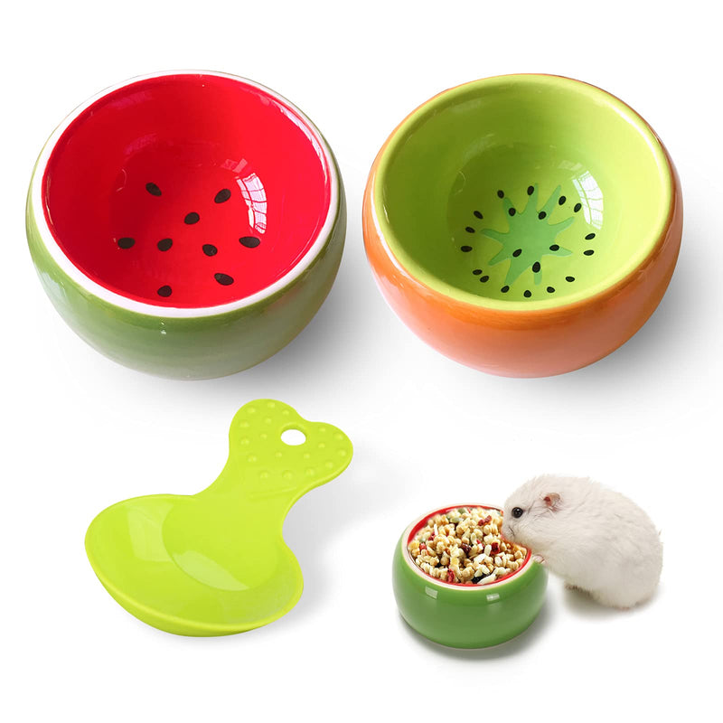 Hamster Bowls Dwarf Hamster Food Bowl Prevent Chewing Hamster Feeding Bowl Guinea Pig Hamster Water Rat Bowl Small Animal Food Dish for Syrian Rabbit Gerbil Chichilla Hedgehog Sugar Glider (2 Pack) Green Orange - BeesActive Australia