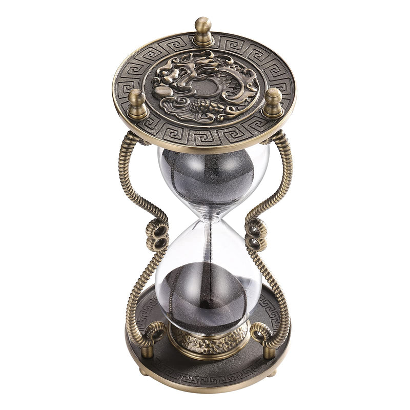 CNCJ Hourglass Timer Sand Clock 30 Minute: Brass Medieval Dragon Black Sand Watch 30 Min,Large Reloj De Arena,Gothic Fantasy Half Hour Sandglass for Gifts,Home,Desktop Decor 30 Minutes Medieval Dragon,black Sand - BeesActive Australia