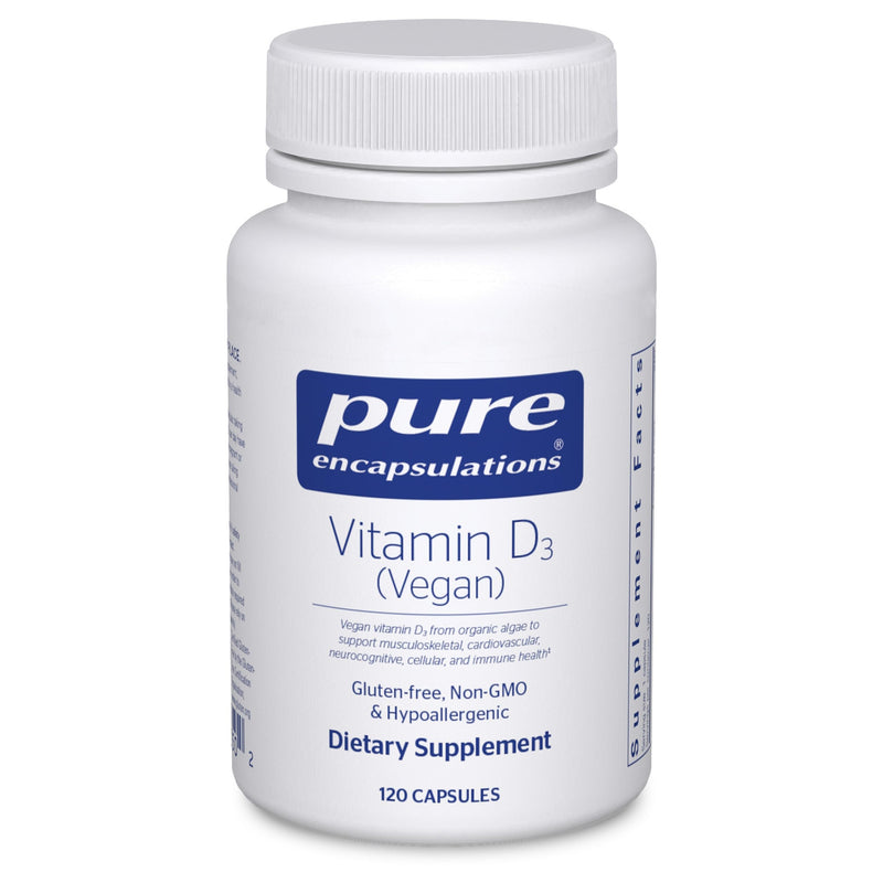 Pure Encapsulations Vitamin D3 Vegan, 120 Capsules | Support for Musculoskeletal, Cardiovascular, Brain, Cellular, and Immune Health*