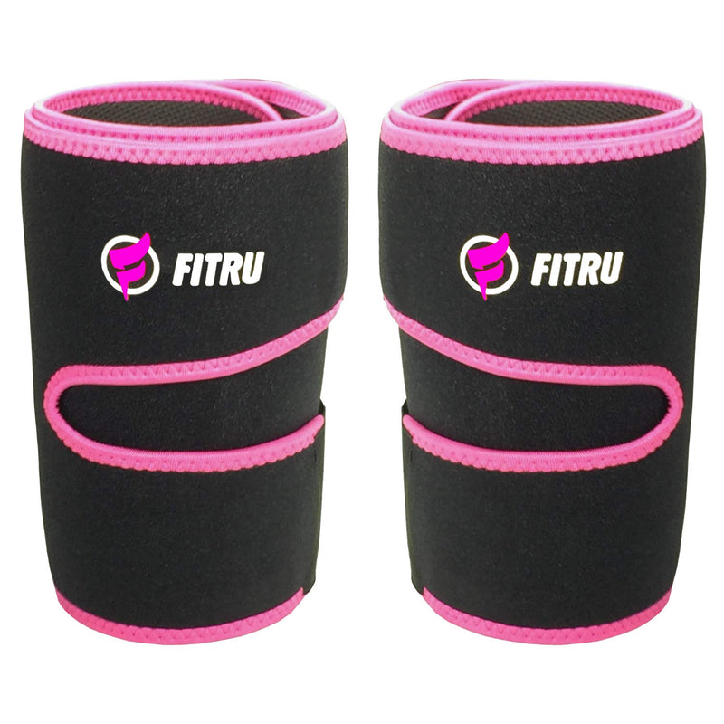 Fitru Premium Thigh Trimmers for Men & Women - Body Wrap Sauna Waist Trainer for Your Legs Pink XL: 35" X 9"