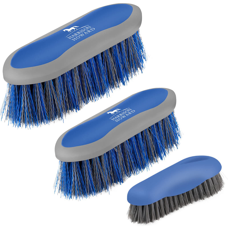 Harrison Howard ShineWell 3PCS Horse Grooming Brushes Ergonomic Shaping Gentle Comfortable Rubber Curry Horse Brush - BeesActive Australia