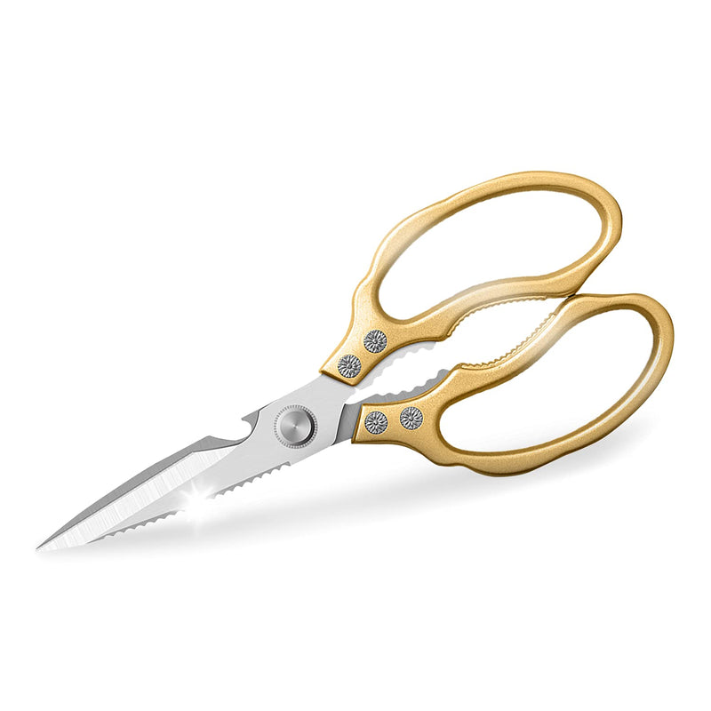 AWinjoy Kitchen Scissors, Heavy Duty Sharp Kitchen Shears Dishwasher Safe,Gold Kitchen Accessories Cooking Shears for Kitchen Meat Chicken Fish Poultry Herb Bread (Gold) Gold - BeesActive Australia