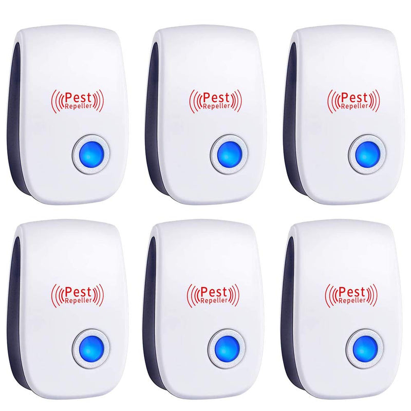 Ultrasonic Pest Repeller 6 Packs, Electronic Plug in Sonic Repellent pest Control for Bugs Insects Roaches Mice Spiders Rodents Mosquitoes - BeesActive Australia