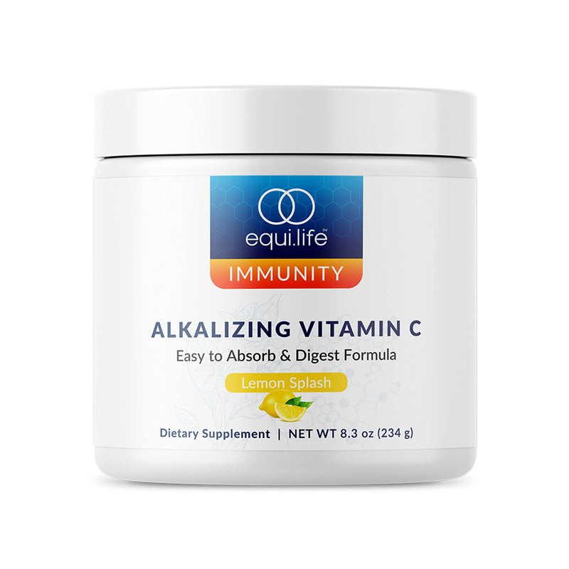 Equilife Alkalizing Vitamin C Supplement, Lemon Splash, 30 Servings | 2500 mg per Serving | Easy Absorption Powder | Immunity Support | With Magnesium, Calcium & Potassium | Gluten Free | Non-GMO
