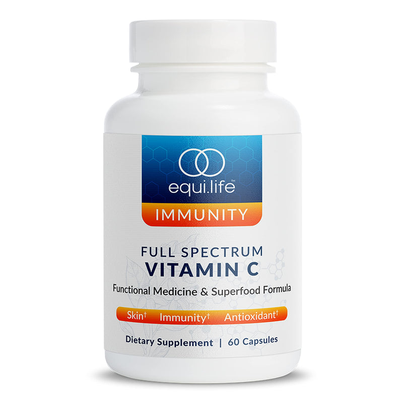 Equilife Full Spectrium Vitamin C Supplement, with Quercetin, 60 Capsules | Antioxidant Formula to Boost Immune Function | Promote Collagen Formation & Stress Reduction | Gluten Free | Non-GMO Capsule