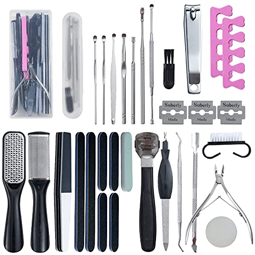 31Pc Professional Pedicure Kit, Nail Clipper, Foot Rasp and Callus Remover
