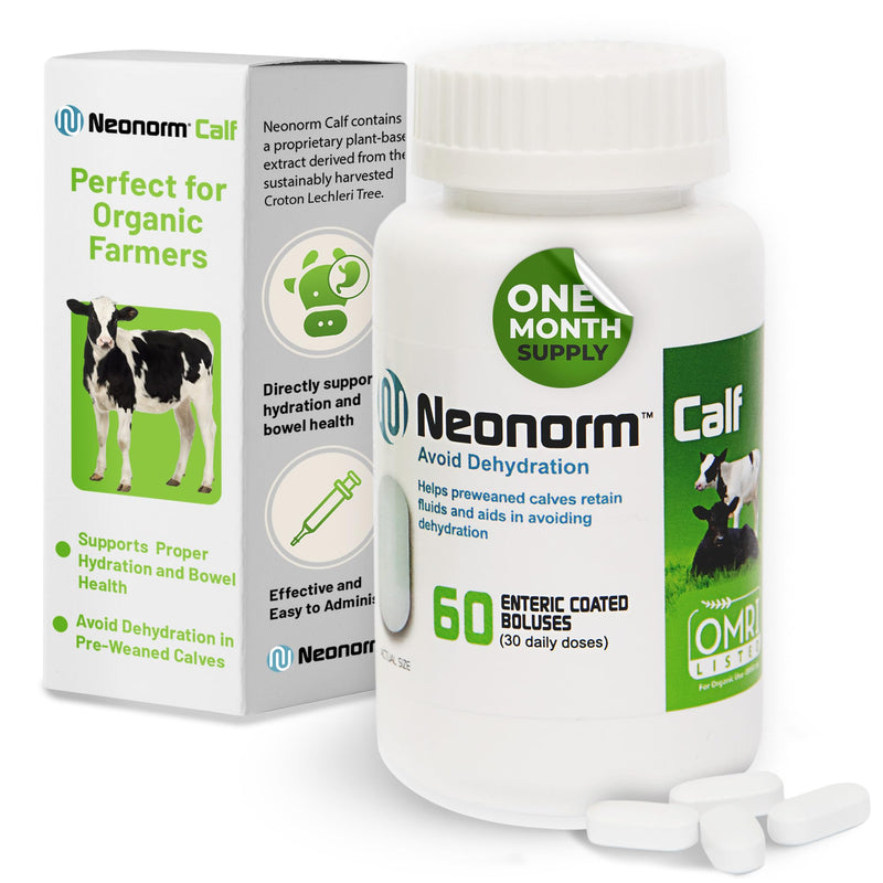 Jaguar Animal Health Neonorm Calf - Enteric Coated Supplement Boluses for Proper Hydration & Bowel Health - Plant-Based Product for Pre-Weaned Calves (60 Count) 60 Count - BeesActive Australia