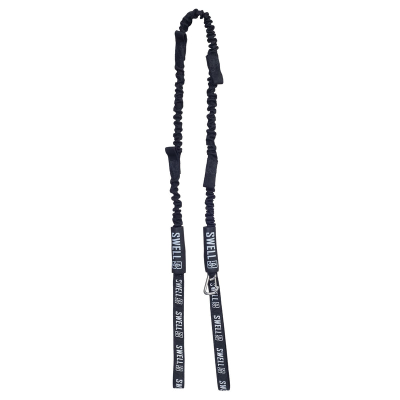SWELL Wakesurf - Bungee Dock Line 6 Ft. - Adjustable Length Webbing, Shock Absorbing Cord Protection Boat Tie Fender Rope Black
