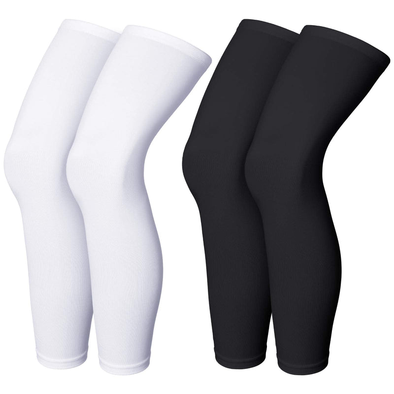 Skylety Compression Leg Sleeve Full Length Leg Sleeves Sports Cycling Leg Sleeves for Men Women, Running, Basketball Black and White Medium - BeesActive Australia