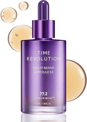 MISSHA Time Revolution Night Repair Face Serum 5X 1.69 oz, Korean Skin Care 1.69 Fl Oz (Pack of 1) Night Repair Ampoule 5X