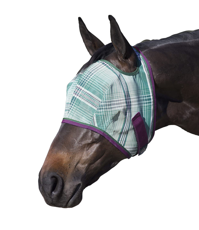 Kensington Fly Mask Web Trim — Protects Horses Face and Eyes from Bites and Sun Rays While Allowing Full Visibility XL-Lrg.Horse 2019 - Imperial Jade - BeesActive Australia