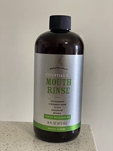 Melaleuca Breath-Away Mouth Rinse - Peppermint, Cinnamon, Clove, Rosemary and T36-C5 Oil - 16oz